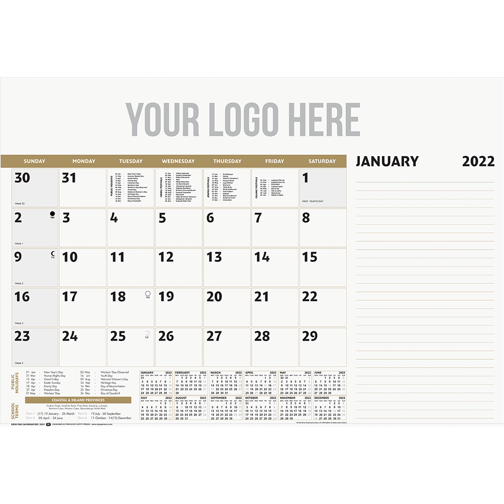 Desk pad calendar A2 Shell Fine Art Printers